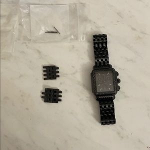 Michele Deco Diamond Noir Watch
